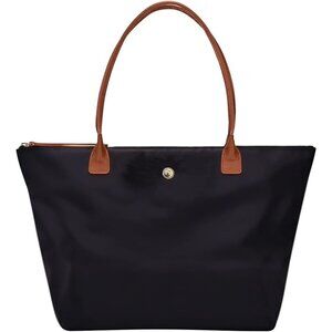 Women's Shoulder Tote Nylon Top Handle Foldable Weekend Long Handle Hobo Bag